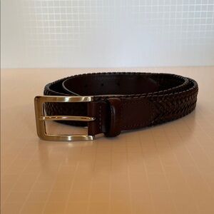 Men's Brown Braided Leather Belt